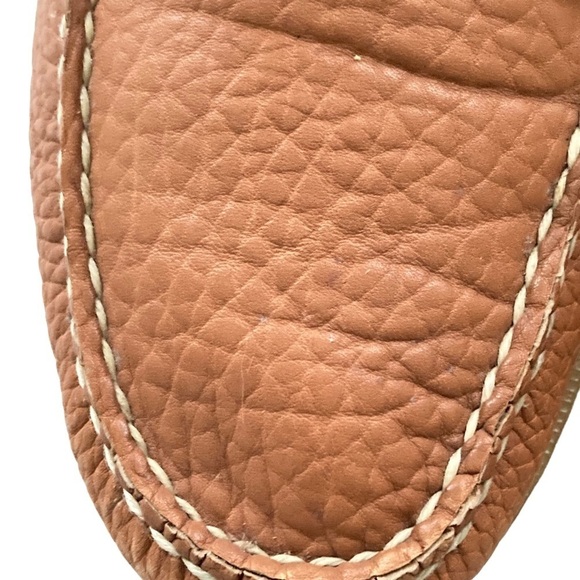 Dooney & Bourke Chestnut Pebbled Leather Boat Shoes Sz 8-8.5 - Picture 4 of 11